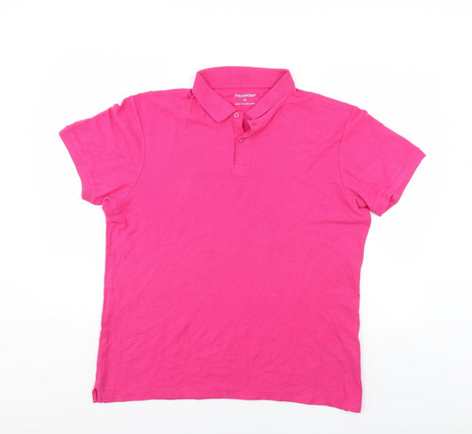Priark Mens Pink    Polo Size XL