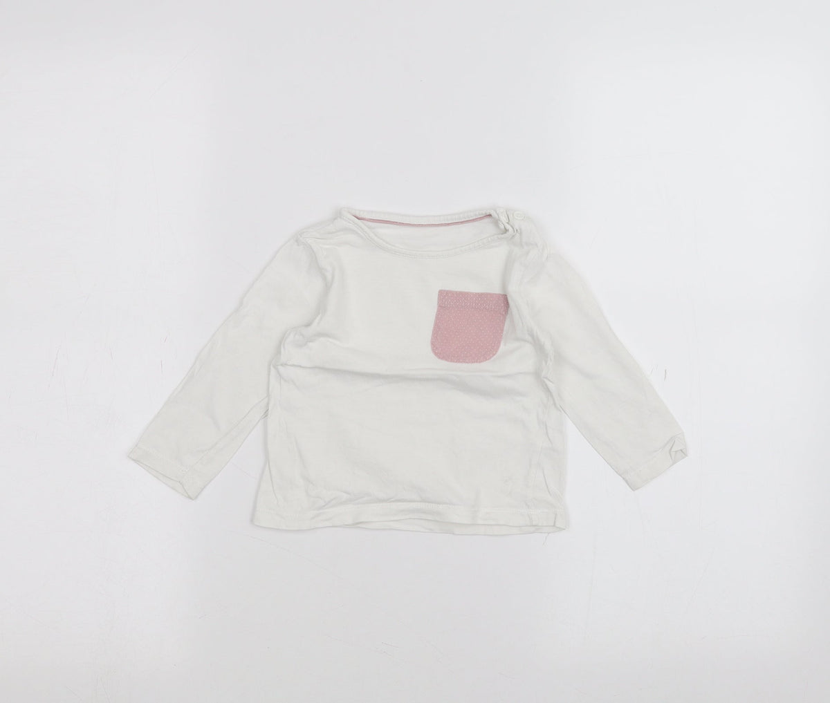Additional front view of Matalan Baby White Basic T-Shirt, size 9-12, Months