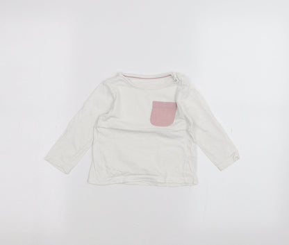 Additional front view of Matalan Baby White Basic T-Shirt, size 9-12, Months