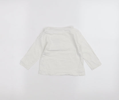 Back view of Matalan Baby White Basic T-Shirt, size 9-12, Months
