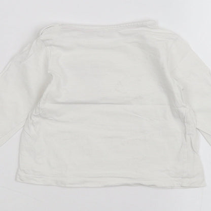 Brand and care label for Matalan Baby White Basic T-Shirt, size 9-12, Months
