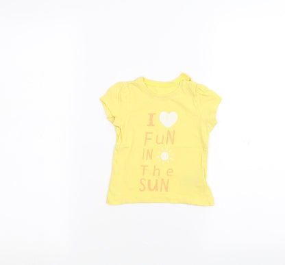 Mothercare Baby Yellow   Basic T-Shirt Size 9-12 Months