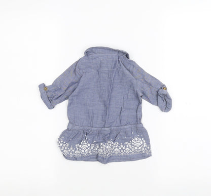 Young Dimension Baby Blue   Basic Button-Up Size 9-12 Months
