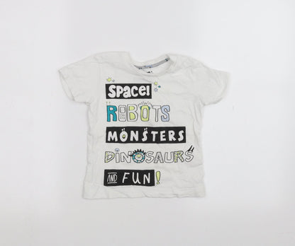 Matalan Boys White   Basic T-Shirt Size 2-3 Years