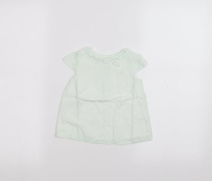 Additional front view of Tu Baby Green Basic T-Shirt, size 6-9, Months