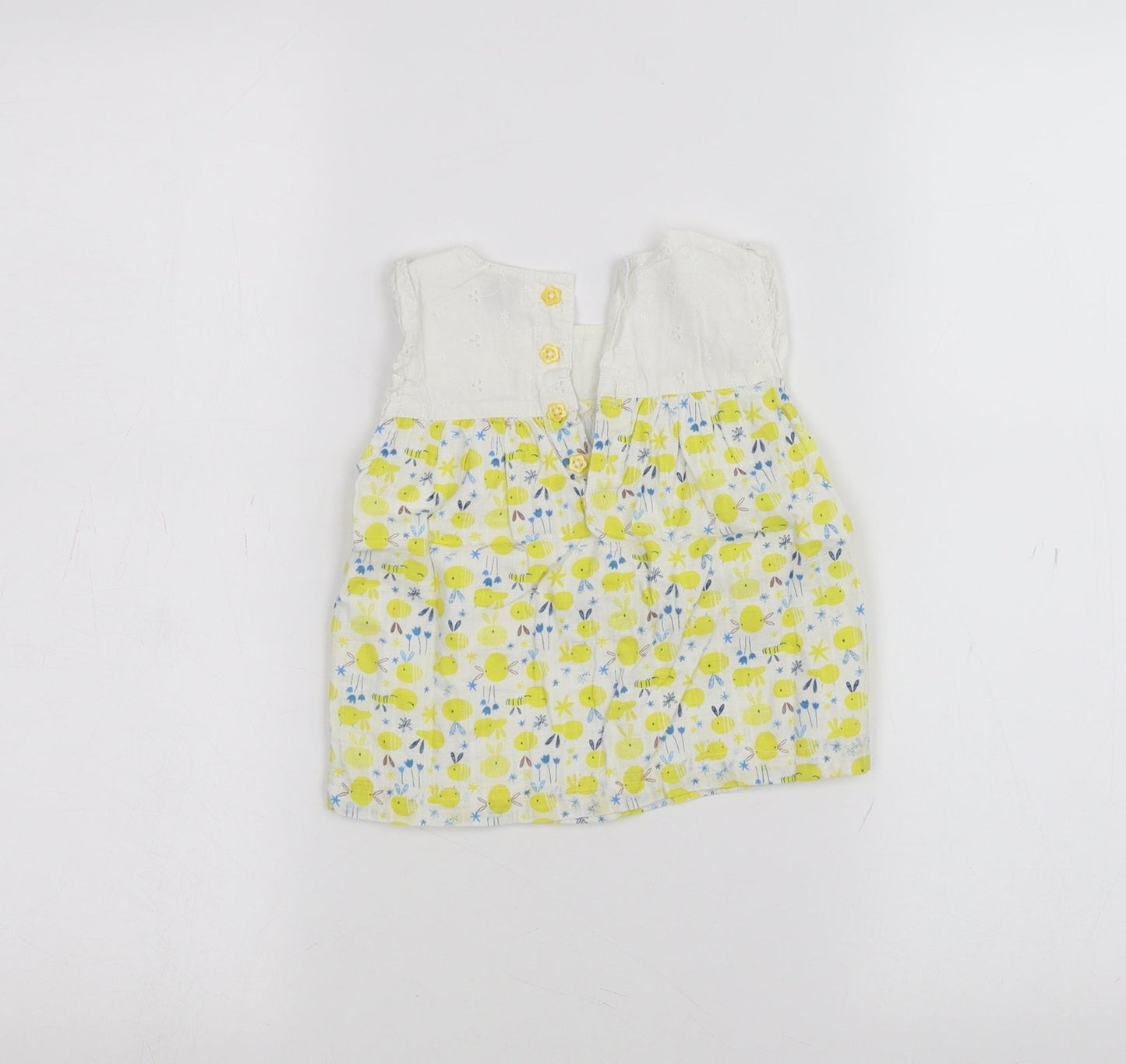 TU Baby White Floral  Basic T-Shirt Size 6-9 Months