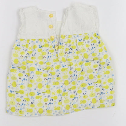 TU Baby White Floral  Basic T-Shirt Size 6-9 Months