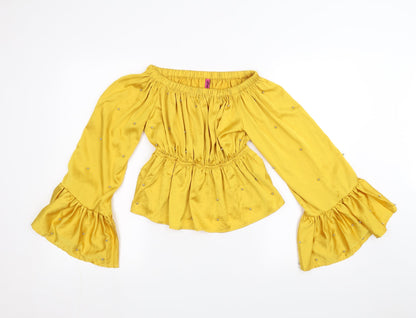 2Xtrenz Womens Yellow   Basic Blouse Size XS