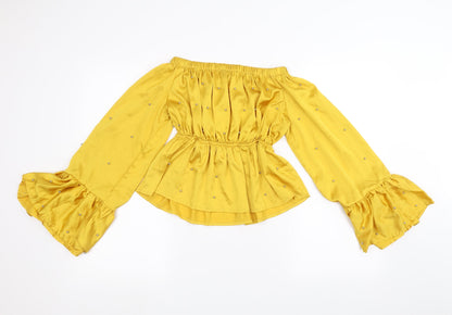 2Xtrenz Womens Yellow   Basic Blouse Size XS
