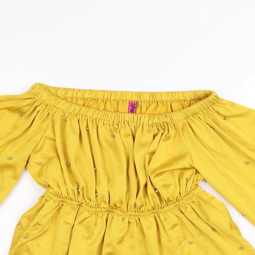 2Xtrenz Womens Yellow   Basic Blouse Size XS