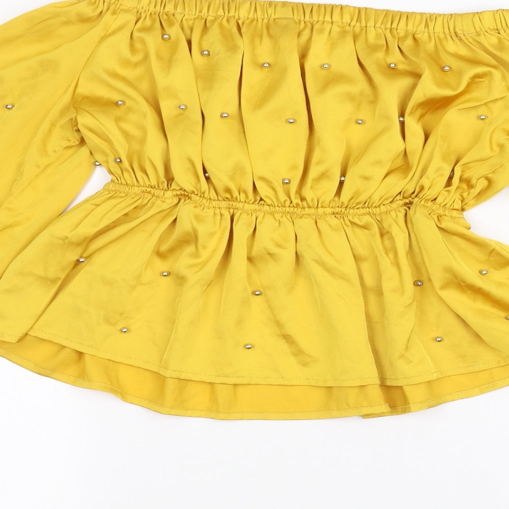 2Xtrenz Womens Yellow   Basic Blouse Size XS