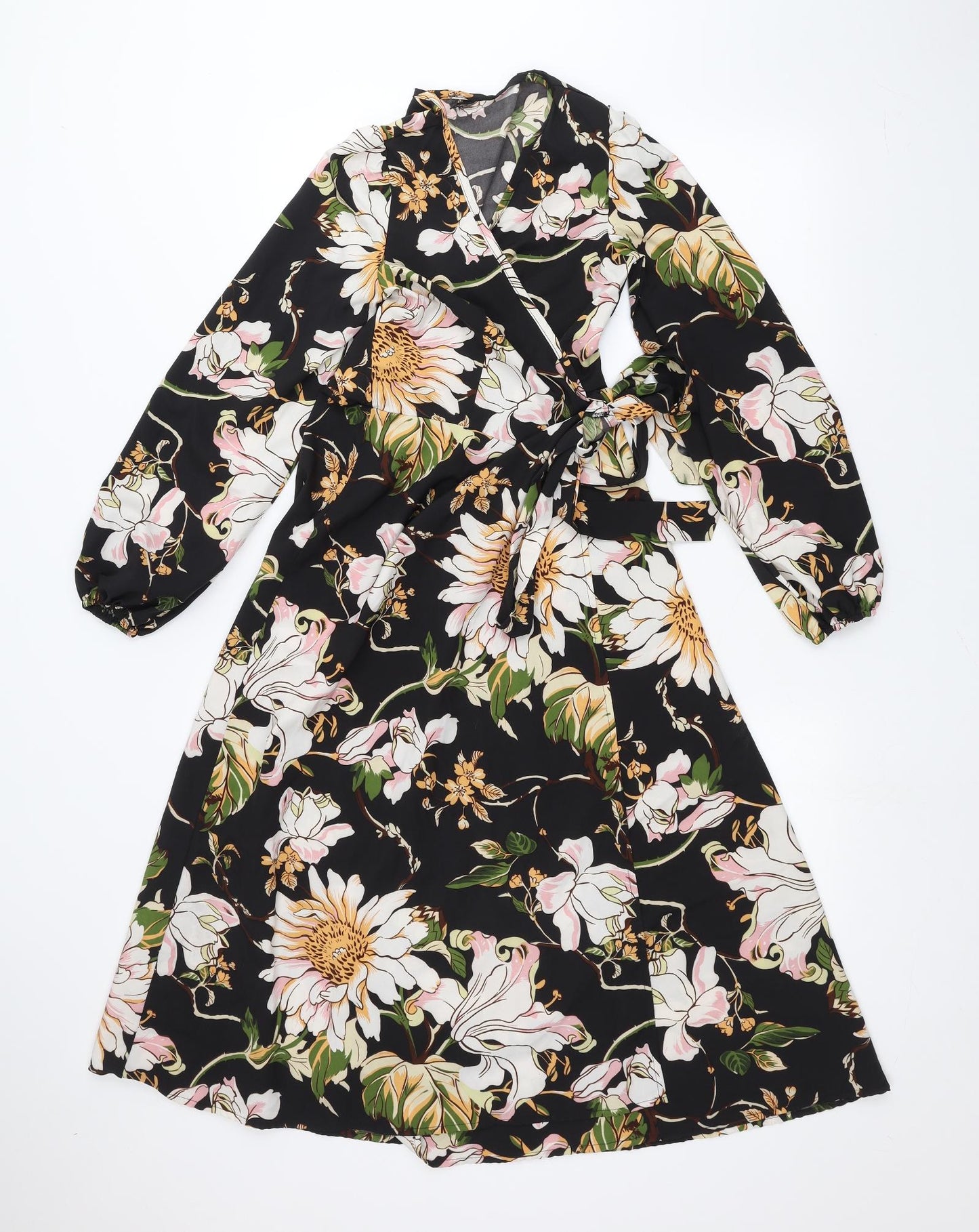 SheIn Womens Black Floral  A-Line  Size XS