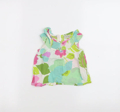 NEXT Baby White Floral  Basic T-Shirt Size 6-9 Months