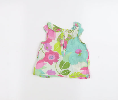 NEXT Baby White Floral  Basic T-Shirt Size 6-9 Months