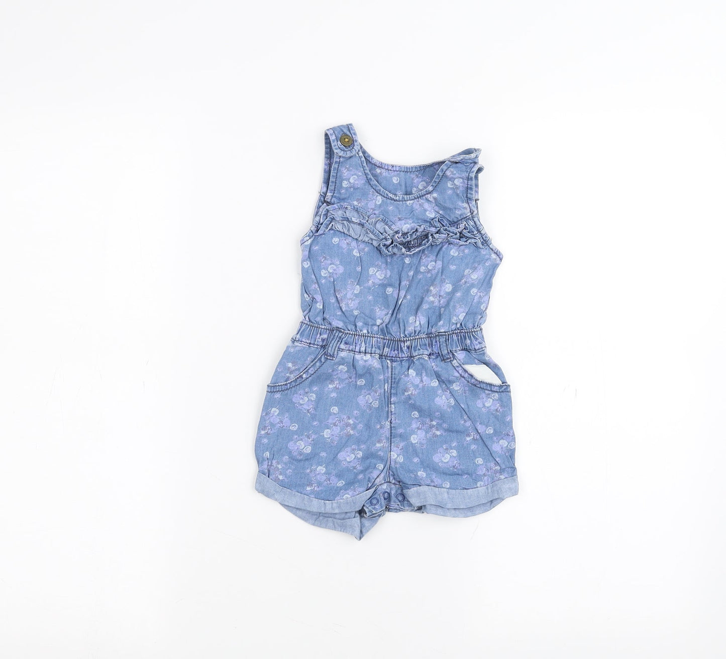 Matalan Baby Blue Batik  Dungaree One-Piece Size 6-9 Months
