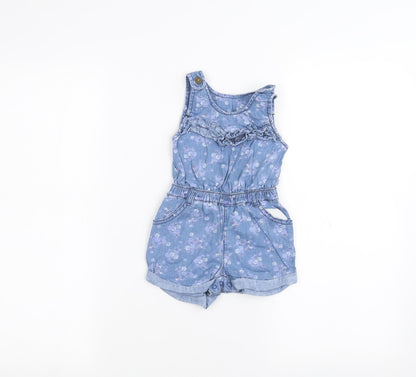 Matalan Baby Blue Batik  Dungaree One-Piece Size 6-9 Months