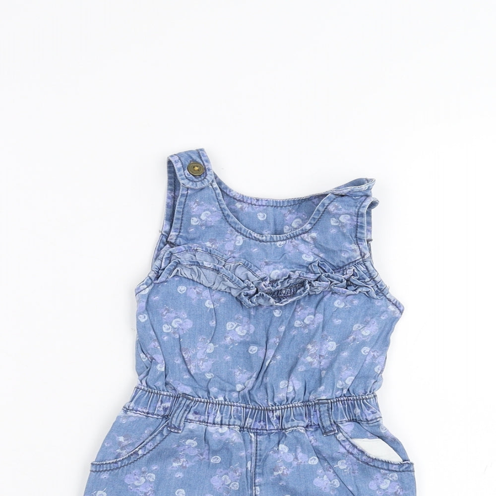 Matalan Baby Blue Batik  Dungaree One-Piece Size 6-9 Months