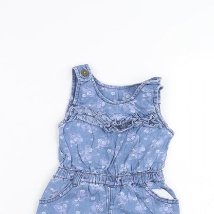Matalan Baby Blue Batik  Dungaree One-Piece Size 6-9 Months