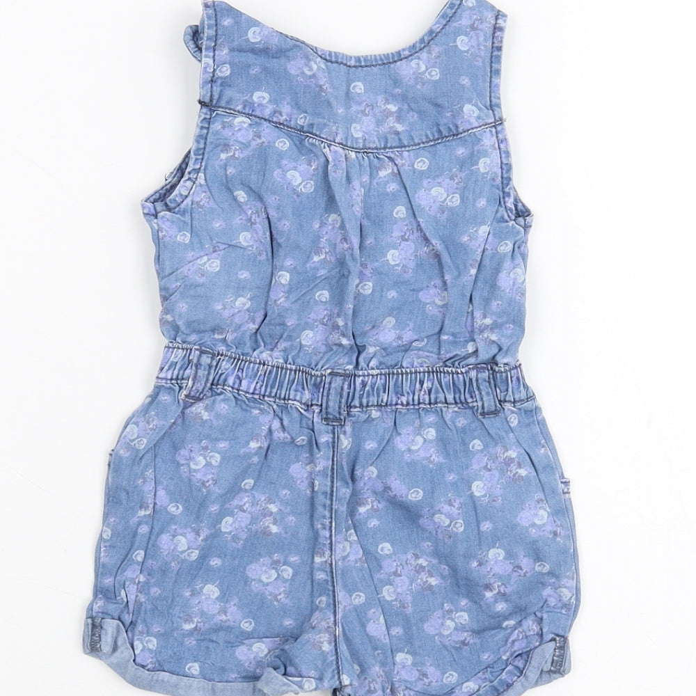 Matalan Baby Blue Batik  Dungaree One-Piece Size 6-9 Months