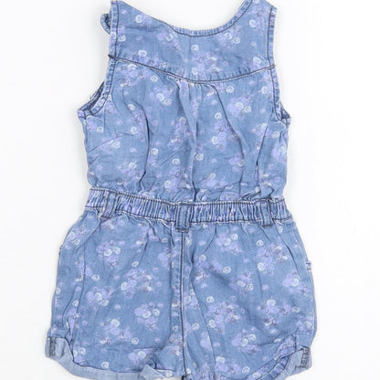 Matalan Baby Blue Batik  Dungaree One-Piece Size 6-9 Months