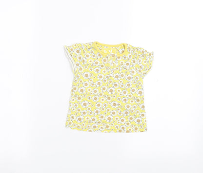 TU Baby Yellow Floral  Basic T-Shirt Size 6-9 Months