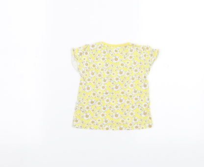 TU Baby Yellow Floral  Basic T-Shirt Size 6-9 Months