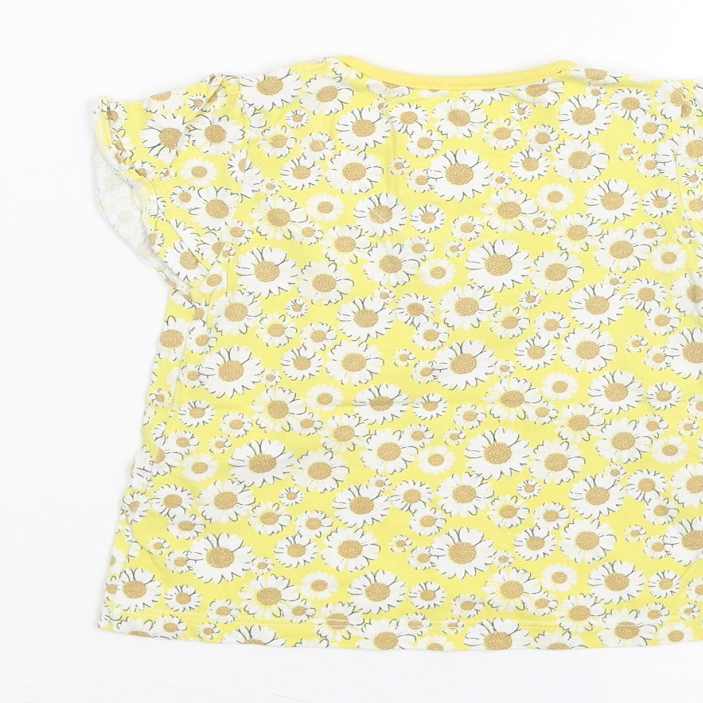 TU Baby Yellow Floral  Basic T-Shirt Size 6-9 Months