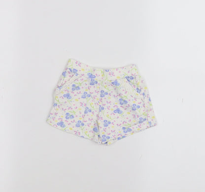 Mothercare Baby White Floral  Cropped Trousers Size 6-9 Months