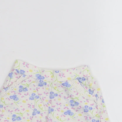 Mothercare Baby White Floral  Cropped Trousers Size 6-9 Months
