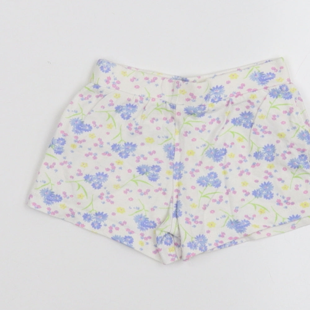 Mothercare Baby White Floral  Cropped Trousers Size 6-9 Months