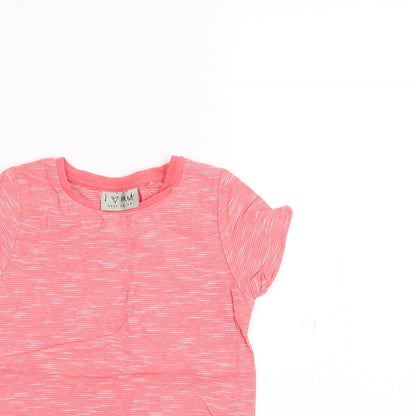 Close-up detail of Next Baby Pink Basic T-Shirt, size 18-24, Months