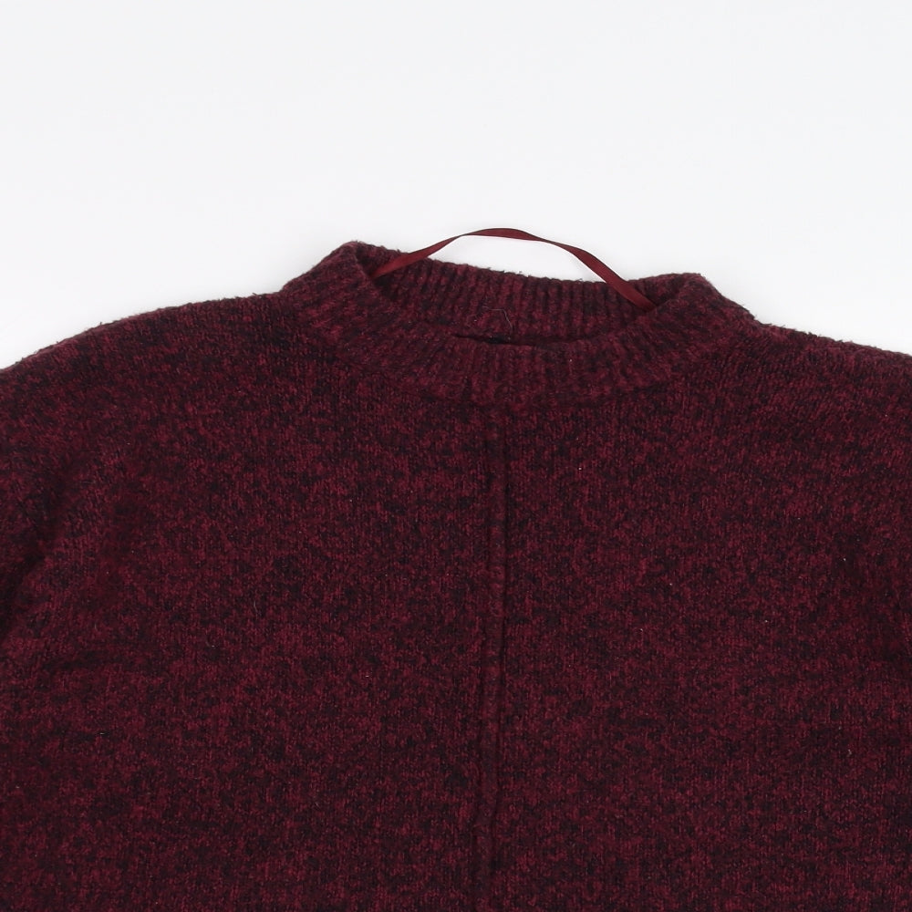Close-up detail of Atmosphere women’s red knit jumper, size UK 8