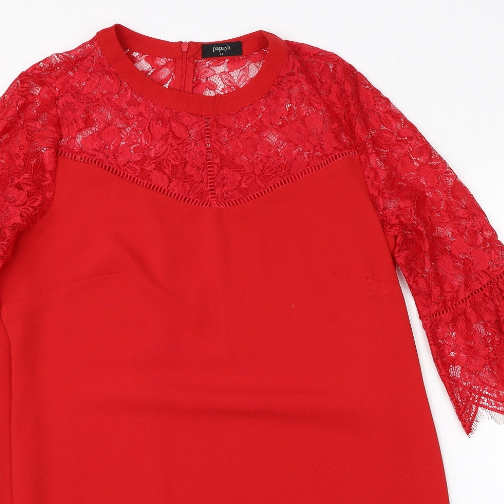 Papaya Womens Red   Shift  Size 12