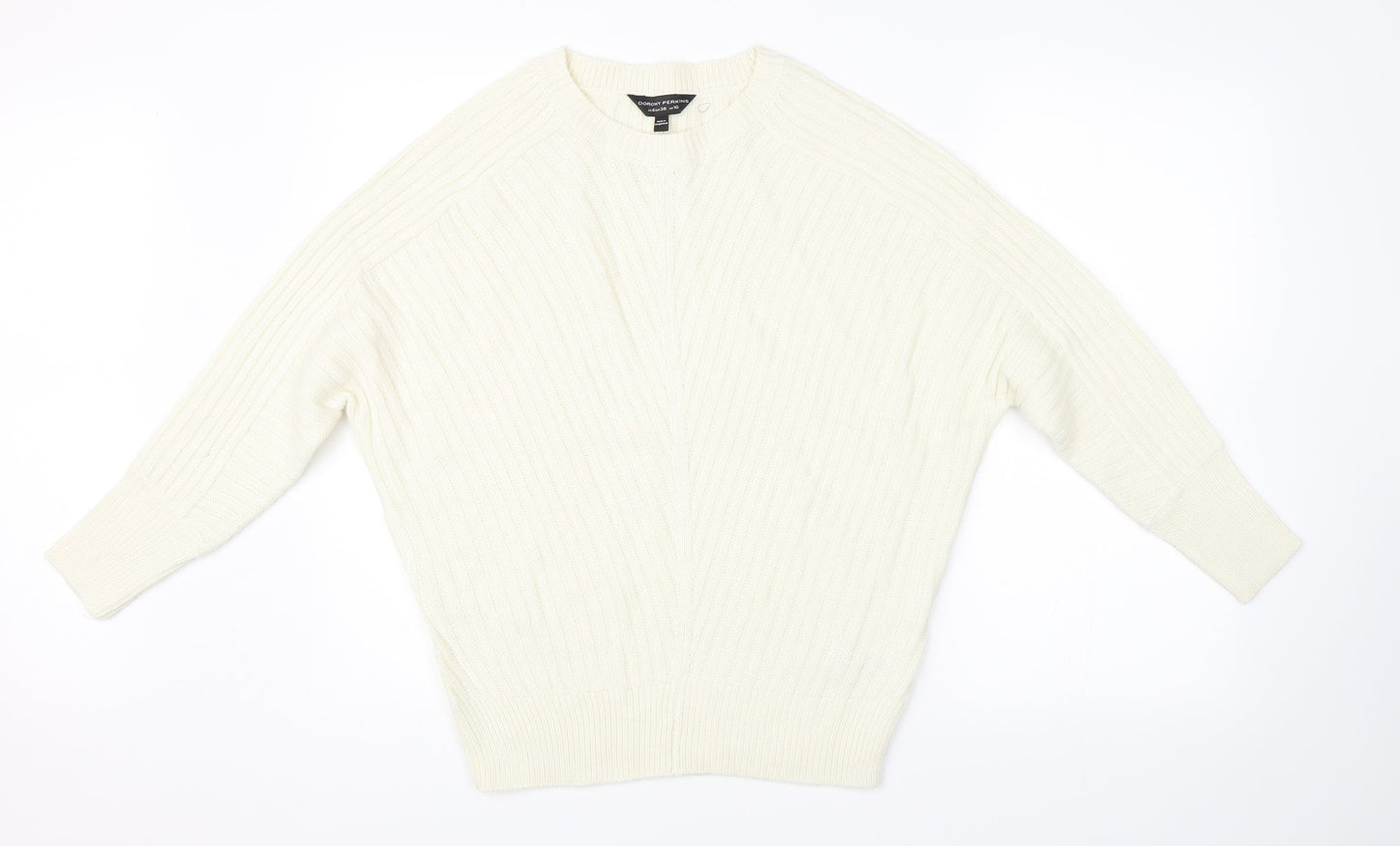 Dorothy Perkins Womens White Striped Knit Pullover Jumper Size 10
