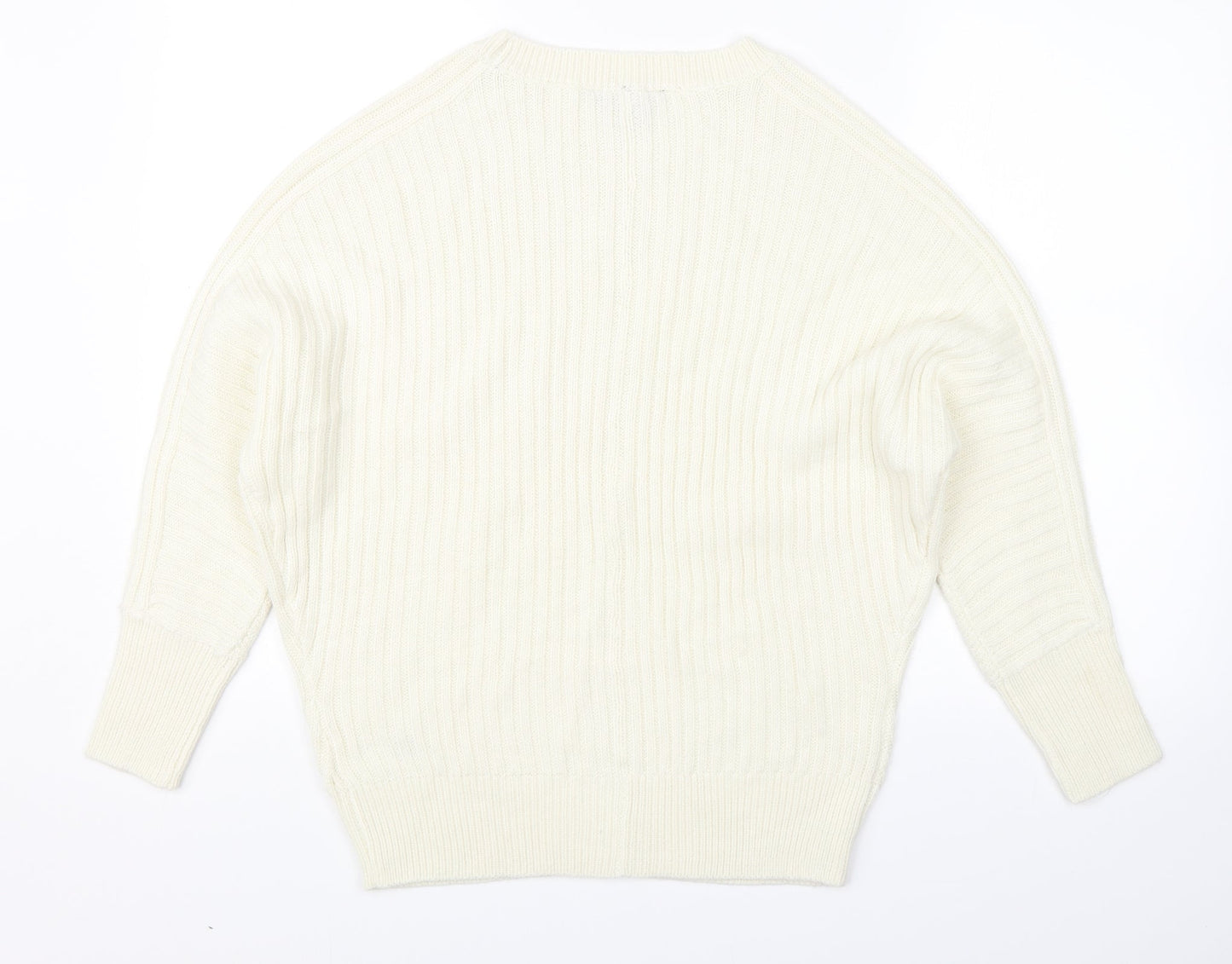 Dorothy Perkins Womens White Striped Knit Pullover Jumper Size 10