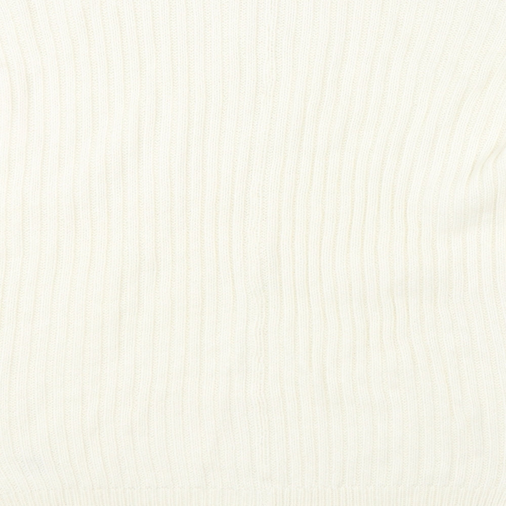 Dorothy Perkins Womens White Striped Knit Pullover Jumper Size 10