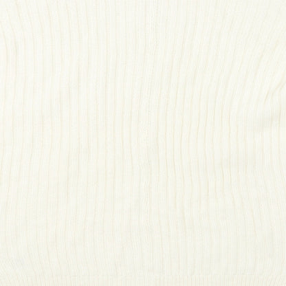Dorothy Perkins Womens White Striped Knit Pullover Jumper Size 10