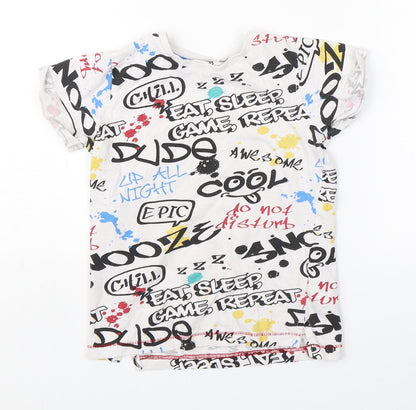 Snooze Boys White   Basic T-Shirt Size 6 Years