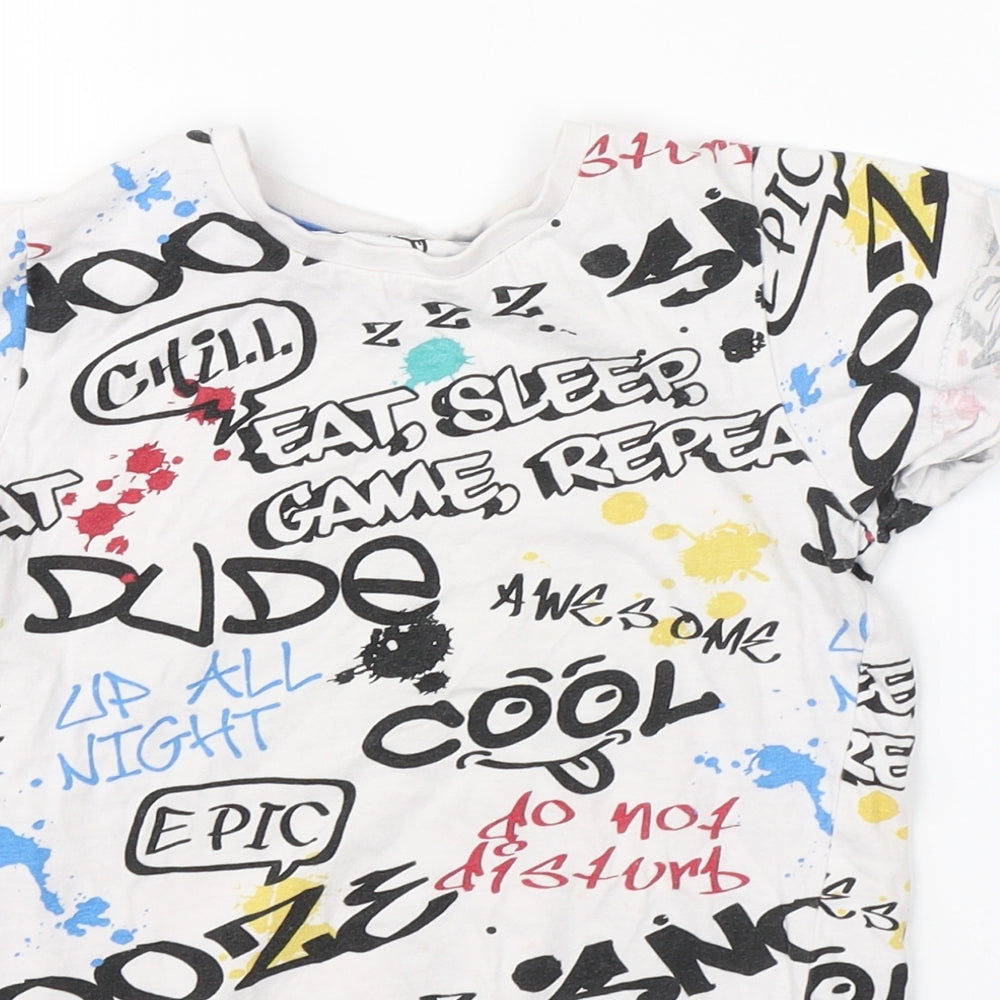 Snooze Boys White   Basic T-Shirt Size 6 Years