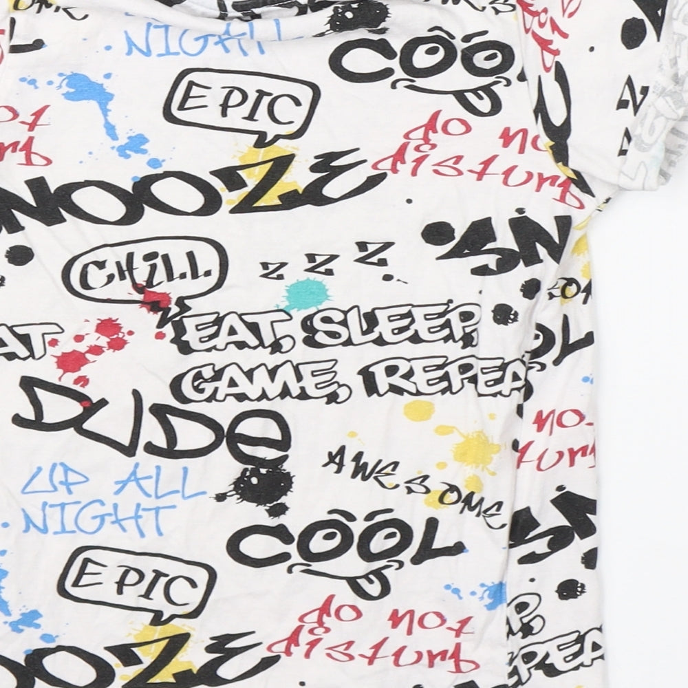 Snooze Boys White   Basic T-Shirt Size 6 Years