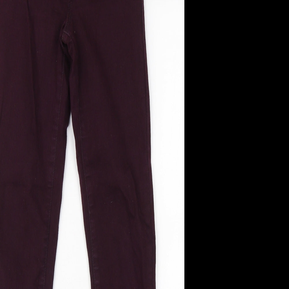 Topshop Womens Purple  Denim Straight Jeans Size 25 in L32 in