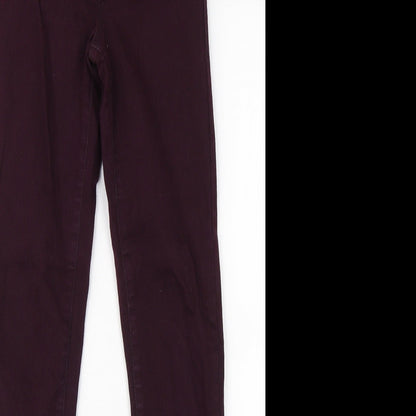 Topshop Womens Purple  Denim Straight Jeans Size 25 in L32 in