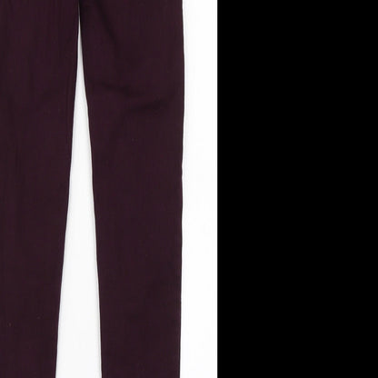 Topshop Womens Purple  Denim Straight Jeans Size 25 in L32 in