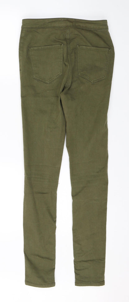 Miss Selfridge Womens Green  Denim Jegging Jeans Size 10 L28 in