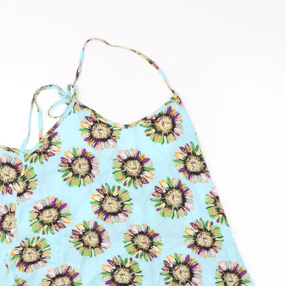 Womens UK Size 6 Hearts & Bows Blue Basic Blouse