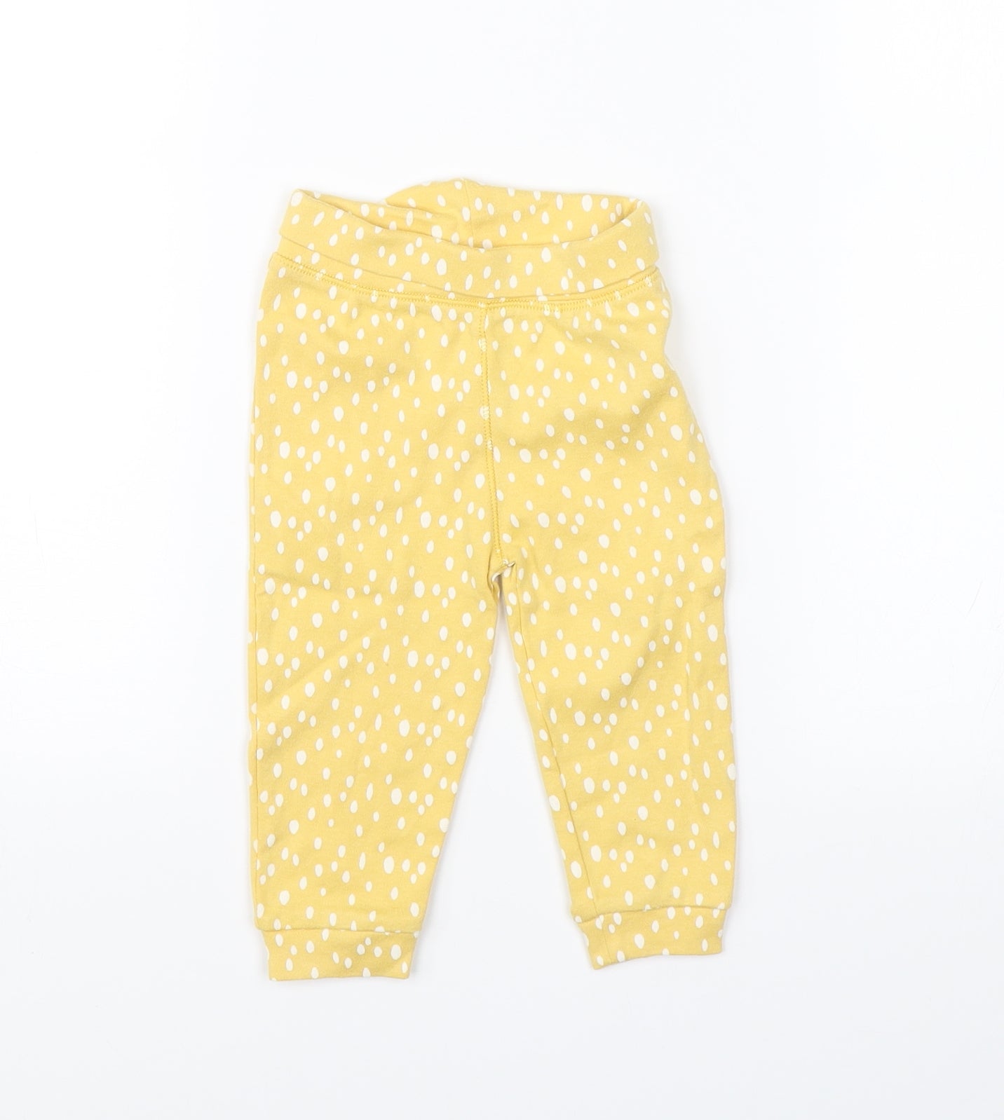 Primark Girls Yellow Polka Dot   Pyjama Pants Size 6-9 Months