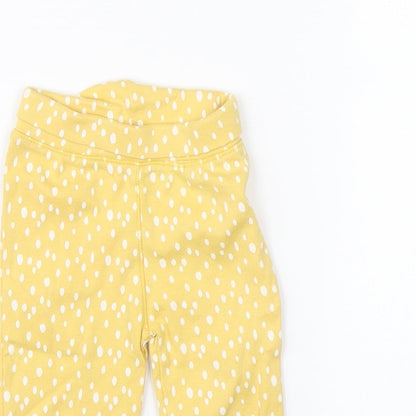 Primark Girls Yellow Polka Dot   Pyjama Pants Size 6-9 Months