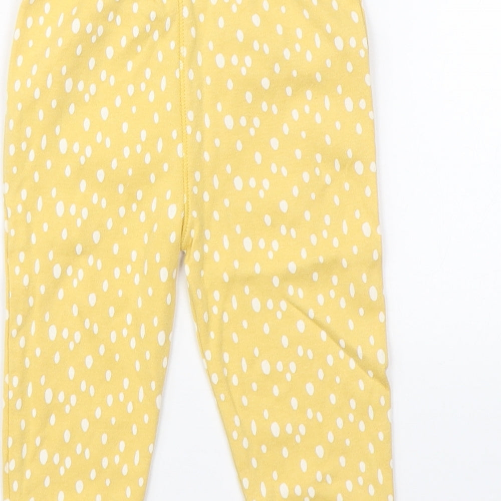Primark Girls Yellow Polka Dot   Pyjama Pants Size 6-9 Months