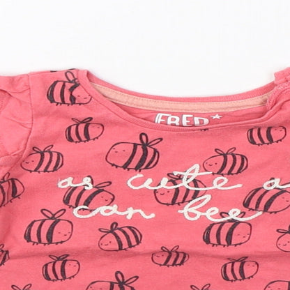 F&F Girls Pink   Basic T-Shirt Size 0-3 Months