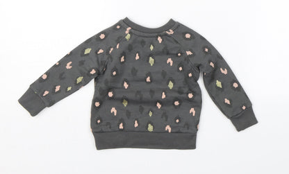 Primark Girls Grey Animal Print  Pullover Jumper Size 3-6 Months